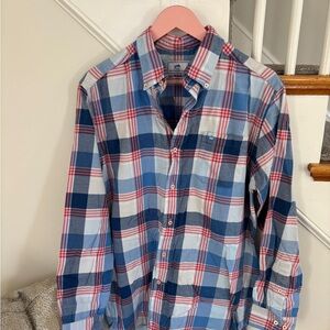 Southern Tide Blue and Red Plaid Casual Shirt